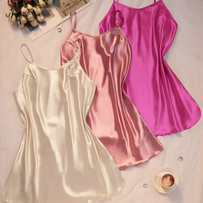 3-Piece Satin Slip Dress Combo